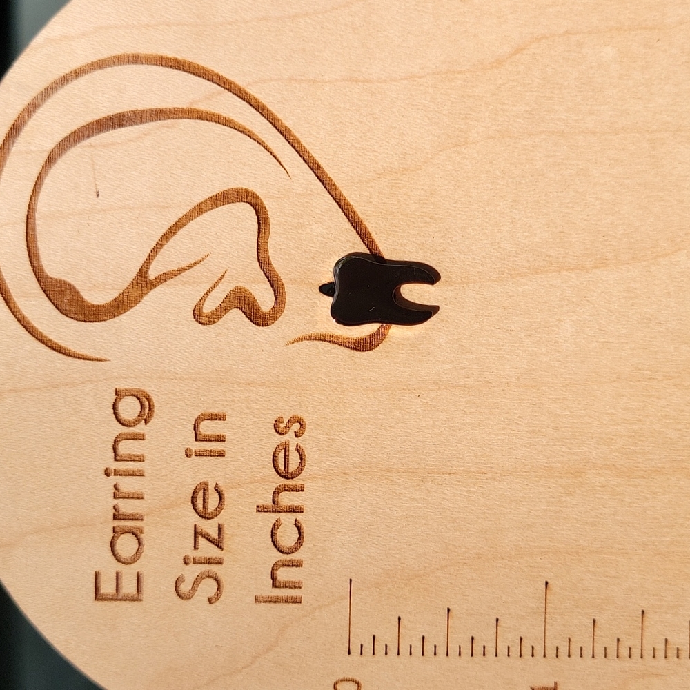 Tooth Stud Earrings, Rose Gold - Picture 2 of 4